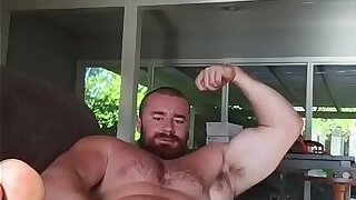 HUGE Dick Bodybuilder Flex and Jerk Deprive of the rights of Couch. Hot Omega Musclebear Sexy