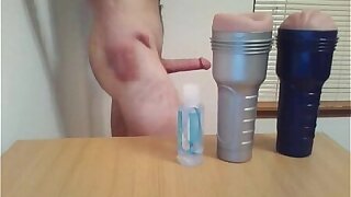 Fleshlight orgy ends with moaning internal cumshot