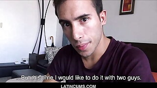 Twink Latino Boy & Three Strangers From App Have Orgy For Cash